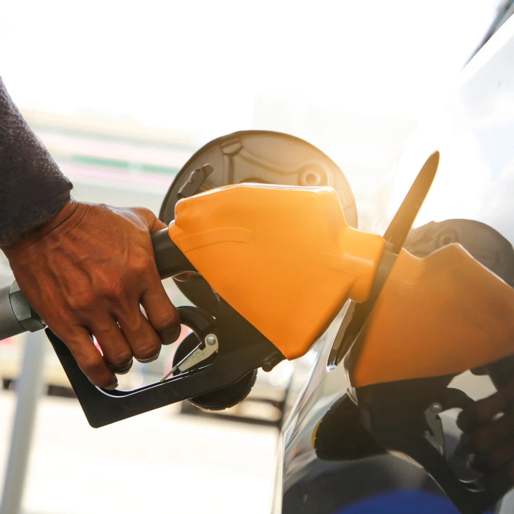 Flex fuel gas pump in use