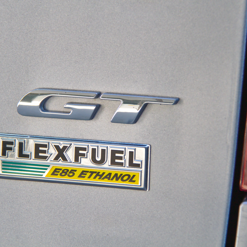 Badge showing that a vehicle can use Flex Fuel, or e85 gas