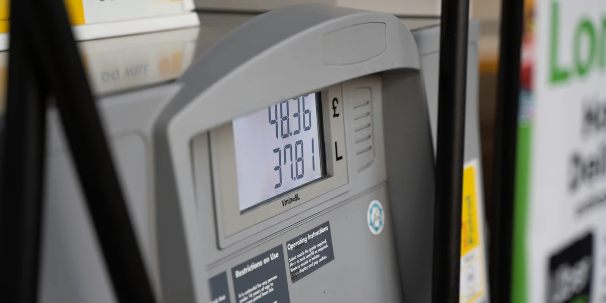 Gas pump price display showing E85 fuel at station preventing misfueling mistake